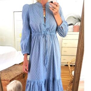 Emerson fry light blue Swiss dot dress